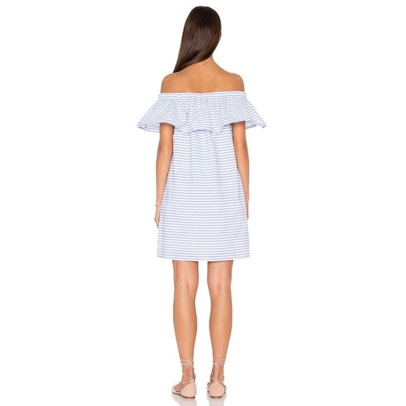 Line & Dot NWT Lea Ruffle Mini Dress in French Blue size Large - Picture 2 of 7